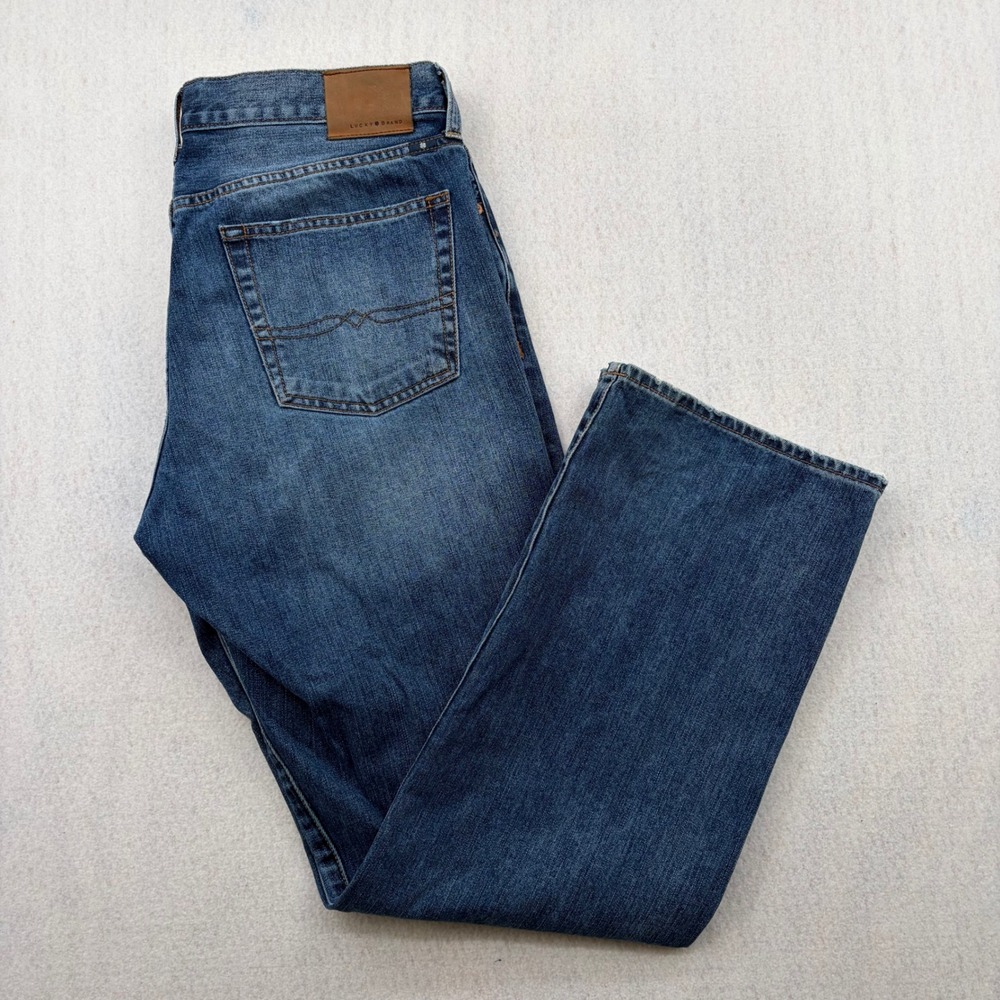 Lucky Brand 181 Relaxed Straight Mens Jeans 34x32 Medium Wash Denim 100% Cotton